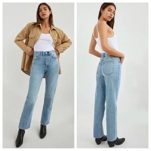 NWT Aritzia Denim Forum Joni High Rise Loose Jeans Picture This Bleu 27W 29L